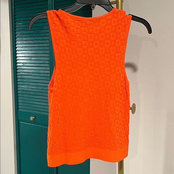 Zara new (with partial tag) Orange Textured geometric knit top - Picture 5 of 7